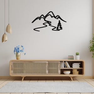 Mountain Scene SVG  PNG – Forest Cut File for CNC and Laser Machines