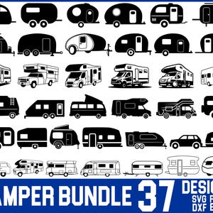 Camper Svg, Camper Svg Bundle, Camping Svg, Trailer Svg, Summer Svg, RV Svg, Camper Silhouette Svg, Trailer Svg File, Svg Files for Cricut