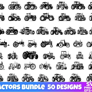 Pacchetto SVG trattore / Pacchetto PNG trattore / Clipart trattore / File di taglio SVG trattore per Cricut / Silhouette trattore / Svg camion / Svg fattoria