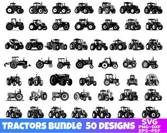 Tractor SVG Bundle / Tractor PNG Bundle / Tractor Clipart / Tractor SVG Cut Files for Cricut / Tractor Silhouette / Truck Svg / Farm Svg