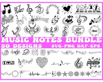 Music Notes SVG Musical Notes Clipart Music Lover Svg ,music teacher svg,Treble clef Svg,Cricut ,Music symbols Svg