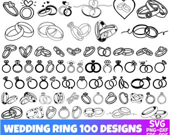 Wedding Ring SVG Files | Wedding Band SVG Cut Files | Engagement Ring ...