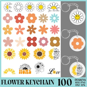 Flower svg, flower keychain svg, keychain pattern svg, keychain svg, keyring patterns svg, keychain patterns svg, key fob svg, cricut svg