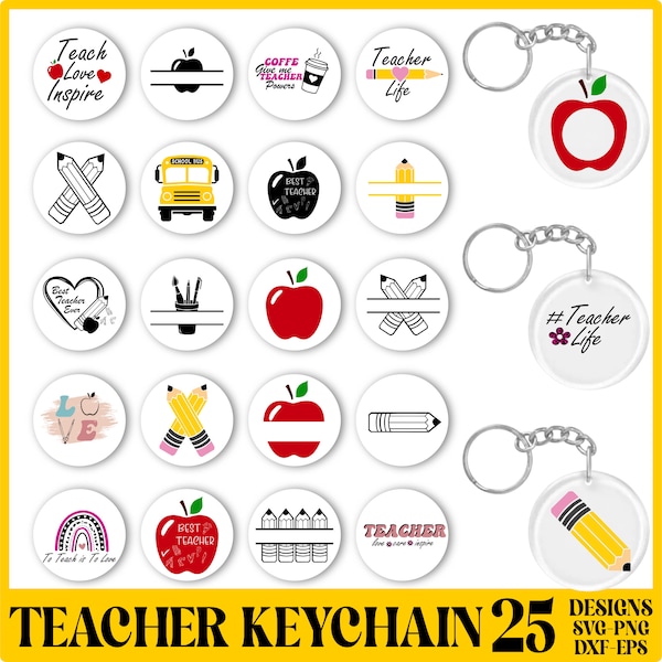 Teacher Keychain svg, Keychain SVG, Teacher Keychain Svg bundle, Keychain Svg bundle, Teacher Keychain png, keychain cricut