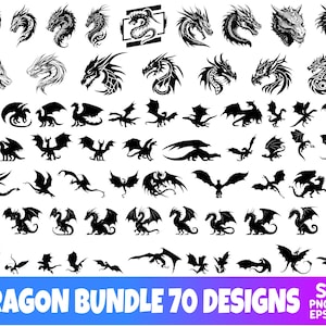 Dragon SVG Bundle – Clipart, Vector  Laser Cut Files for Cricut & Silhouette