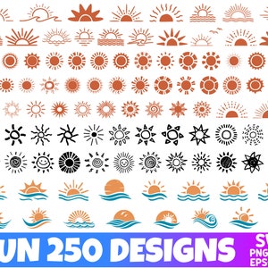 Sun svg , Sun svg for Cricut , Sunrise svg , Sunrise Clipart , Sunrise Cut File , Sun svg Bundle , Sunset svg , Sunrise, Sunset silhouette