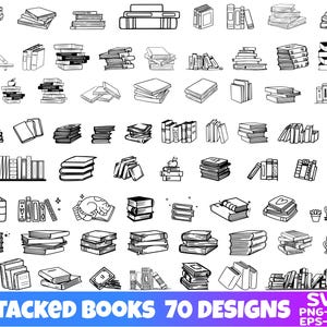 Stack of books Svg, BOOKS SVG, Book Cricut, Library Clipart, Book Svg Cut Files, book svg files, book svg laser