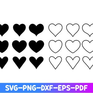 Heart svg, Heart Shape Bundle svg, Heart Outline svg, Valentine's Day Heart, Cricut, Silhouette, Vector, ClipArt, Instant Digital Download