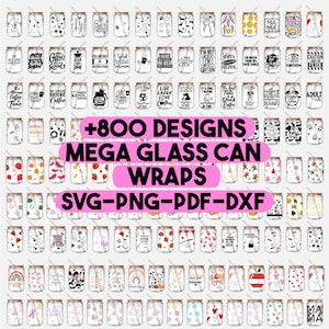 Puede incluir: Una colección de más de 800 diseños para envolver latas de vidrio. Los diseños incluyen varios patrones, colores y textos, como diseños con temática de café, patrones florales y formas geométricas. Los diseños son perfectos para personalizar las latas de vidrio para bebidas.