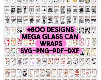 Libbey Glass Can Bundle - 16oz Glass Can svg, Libbey Glass Can Wrap, svg Files for Cricut & Silhouette Cameo, Glassware svg
