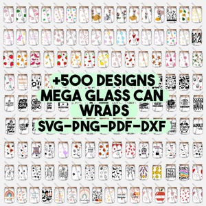 Glass can SVG bundle, Coffee glass wrap svg, 16 oz can svg, Libbey can svg, 16oz can template, Can Svg Png Full Wrap, 16oz Libbey Can Wrap