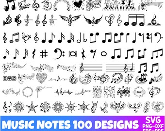 MUSIC NOTES SVG, Music Notes Bundle Svg, Music Notes Clipart , Music ...