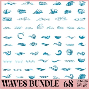 Ocean Border SVG, Nautical Wave Clipart, Sea Waves Cut File, Ocean Life SVG, Beach & Coastal Design