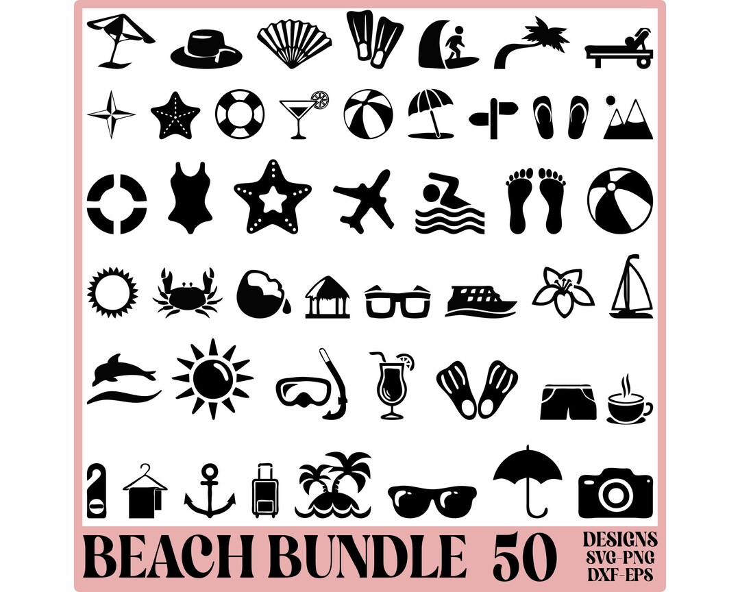 Tropical Beach SVG Bundle | Summer Cut Files for Cricut & Silhouette ...