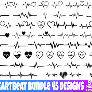 Heartbeat svg bundel, hartslag svg, hartslag clipart, gezondheidszorg, verpleegkundige SVG gesneden bestand snijden bestand stethoscoop gezondheid hart cardiogram ekg svg