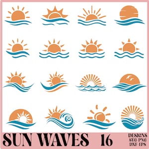 Wave svg - Sunset svg - Beach svg - Sun and Wave svg - Sunrise svg - Ocean Waves svg - Sunshine Svg - Summer svg - png files for Cricut