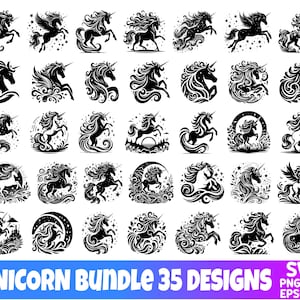 Unicorn Bundle Svg | Unicorn png | Cute Unicorn Svg | Unicorn Cut File | Unicorn Birthday Girl | Unicorn Clipart | Cricut | Baby Nursery