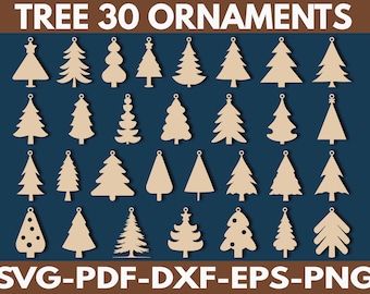 Archivo CNC de árbol de Navidad / Diseño de corte de fresadora festivo DXF y SVG