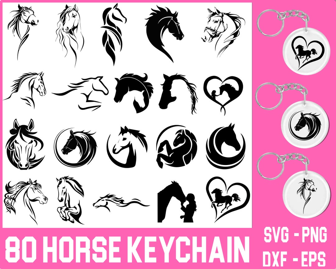 Horse Keychain Svg, Keychain SVG, Horse Keychain Svg Bundle, Keychain
