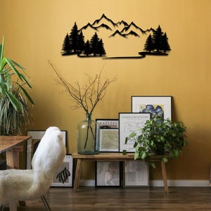 Mountain Forest View Scene SVG  PNG – Nature Cut Files for Laser, Plasma, CNC – Rustic Landscape Silhouette Vector Clipart