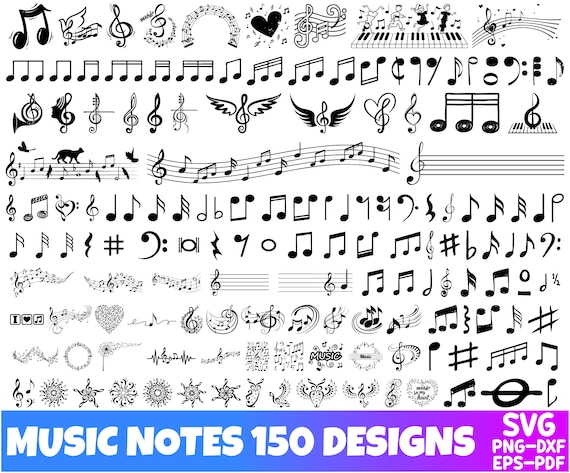 MUSICAL NOTES SVG, Musical Notes Clipart, Music Notes Svg, Musical notes svg files for Cricut