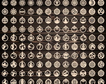 200 Christmas Balls SVG | DXF Ornament Cut Files for Laser / Glowforge / CNC