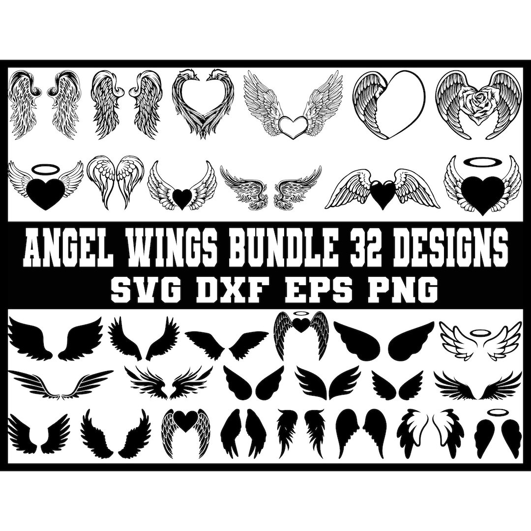 Angel Wings SVG, Angel Wing Svg, Angel Wings PNG, Wings Shape, Wing