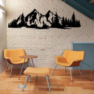 Mountain Nature Scene SVG DXF – Forest Landscape Cut File for CNC, Laser, Plasma Machines