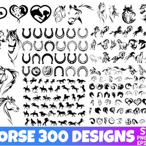 Horse svg, Horse head svg, Horse Silhouette, Horse Heart Svg, Horseshoe SVG, Animal Svg, riding svg, cutting files for cricut silhouette.