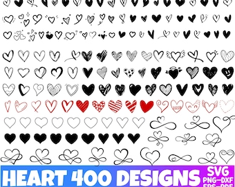 Hearts Svg Bundle, Heart Outline Svg, Heart Cut Files, Heart Clipart, Hearts Svg, Love Svg, Solid Heart Svg, Png, Dxf, Eps, Pdf