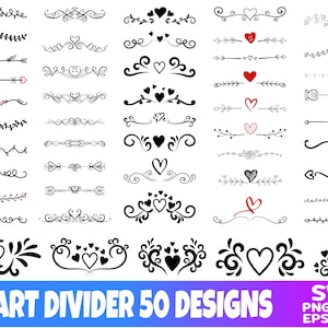 Heart Text Dividers SVG | Wedding Text Dividers SVG | Heart Border Svg | Heart Wreath Svg | Heart Svg | Doodle Heart Svg | Cricut | Clipart