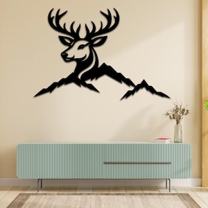 Deer Head Silhouette SVG  PNG – Rustic Wall Art File for Laser and CNC