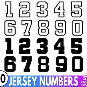 Jersey Numbers Svg Bundle, Sport Numbers SVG Bundle, Jersey Number Templates Svg, Varsity Font Svg, Numbers Svg, Numbers Png