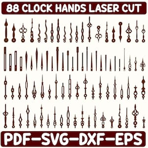 Uhrzeiger SVG | DXF-Uhr Pfeile Schneidedateien für CNC / Laser / Cricut