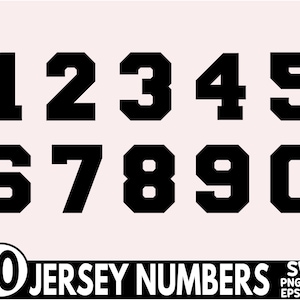 SPORT Numbers Svg, Jersey Number Svg, Varsity numbers SVG, Jersey Template Svg, Sports College University Numbers DIY Customize your Jersey