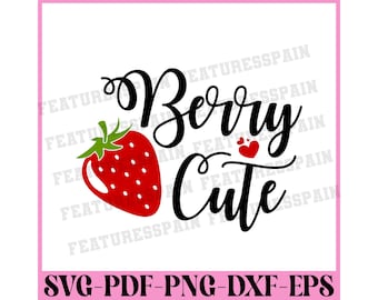 Berry Cute svg, png, Strawberry Baby Shirt SVG, Baby SVG, Kids SVG, cut files for cricut, svg, png, printable file, printables, clipart