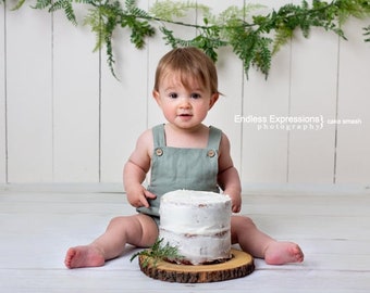 Plumeti Linen Baby Romper