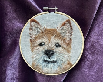 Handmade Wool Felted Pet Portrait, Custom Dog Cat Portrait, Unique Personalized Gift, Pet Lover Gift, Animal Art, Pet Memorial, Wool Art