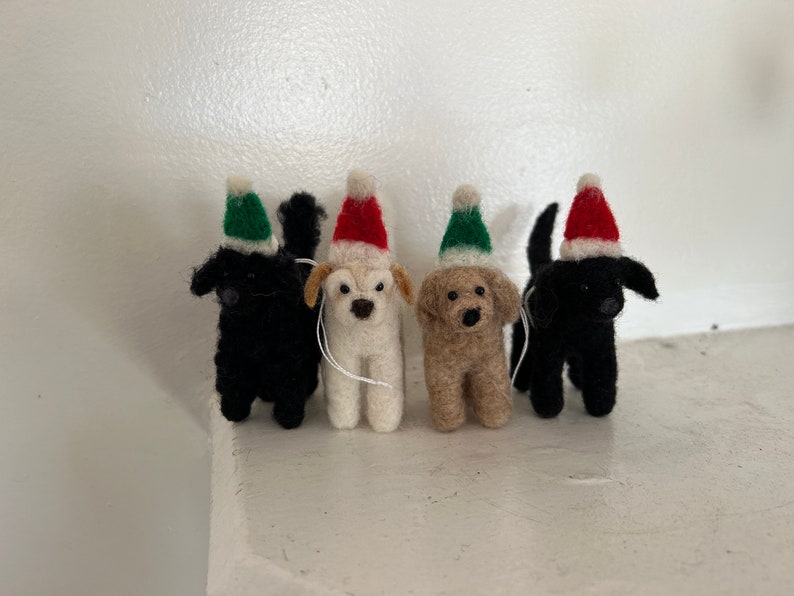 Custom needle felted dog ornament, dog lover Christmas gift, custom dog ornament, needle felted dog, Christmas ornament, custom dog ornament image 7