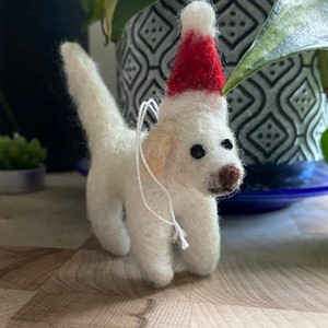 Custom needle felted dog ornament, dog lover Christmas gift, custom dog ornament, needle felted dog, Christmas ornament, custom dog ornament image 5