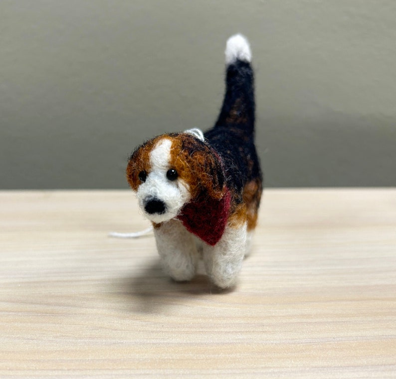 Custom needle felted dog ornament, dog lover Christmas gift, custom dog ornament, needle felted dog, Christmas ornament, custom dog ornament image 2