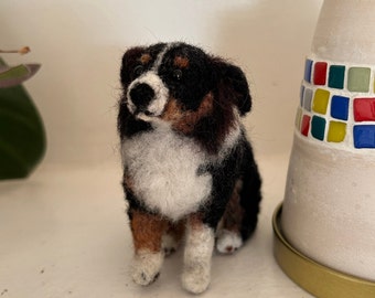 Custom Needle Felted Dog Sculpture: Pet Memorial Gift