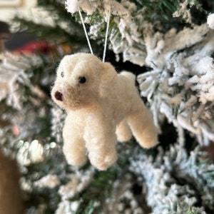 Custom Handmade Needle Felted Dog Ornament, Pet Lover Gift, Unique Christmas Ornament, Pet Memorial Gift, Miniature Dog Sculpture Ornament