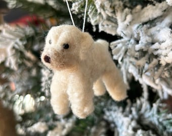 Custom Needle Felted Dog Christmas Ornament: Handmade Pet Memorial Gift