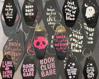 3 Inch Motel Style Key Tag Hand Made Different Designs