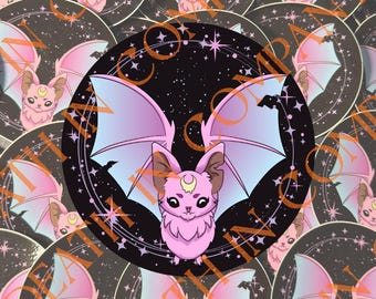 Pastel Bat Sticker | Kawaii Gothic Vinyl Decal (3x3)
