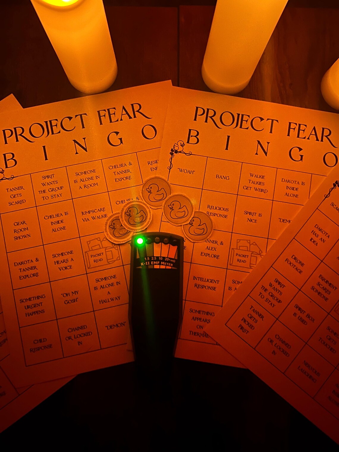 51 Bingo Cards for Project Fear/destination Fear Haunted Investigations ...