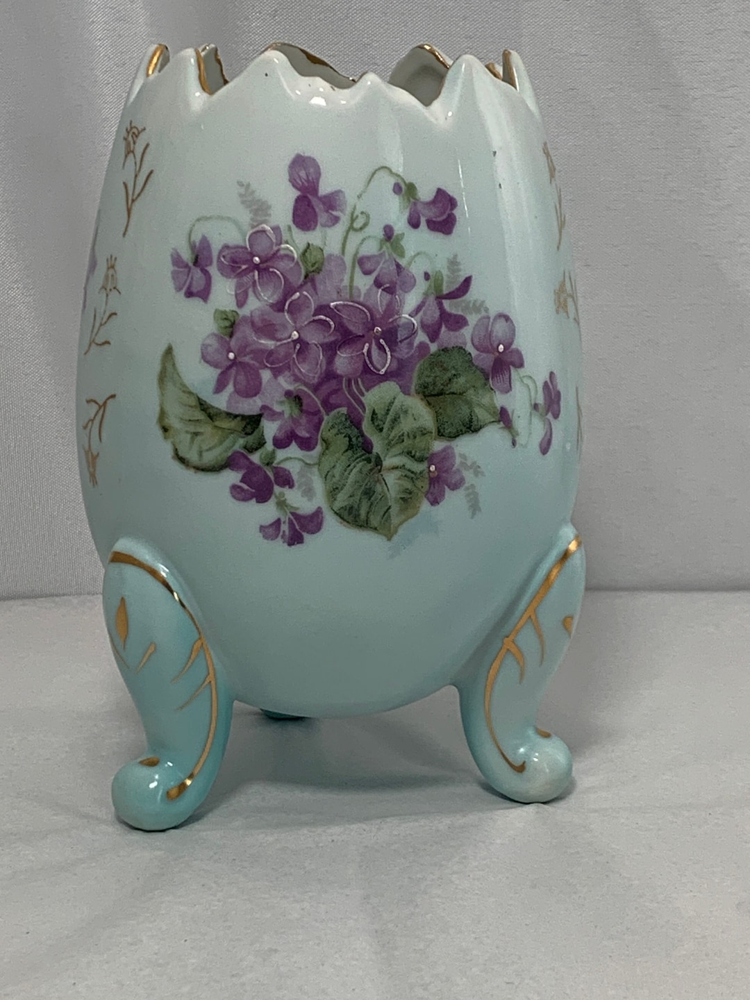 Vintage 1950's Inarco Porcelain Pottery Easter Egg Vase Hand Painted