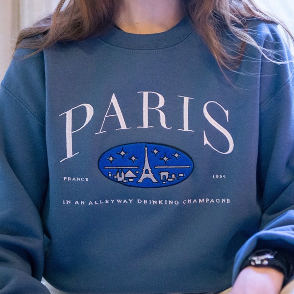 Paris Midnights 3AM Embroidered Sweatshirt | Swiftie Gifts | Taylor Embroidery Tourist Crew Neck  Sweater | Vintage 1989 Style Shirt