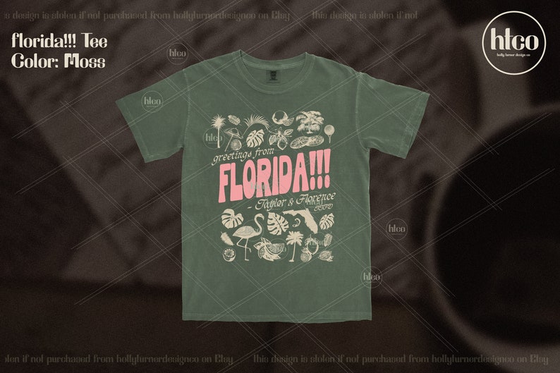 florida Tortured Poets T-Shirt Taylor Florence Tropical Aesthetic Swiftie Gift Swift Version Taylor's TTPD Tee zdjęcie 3